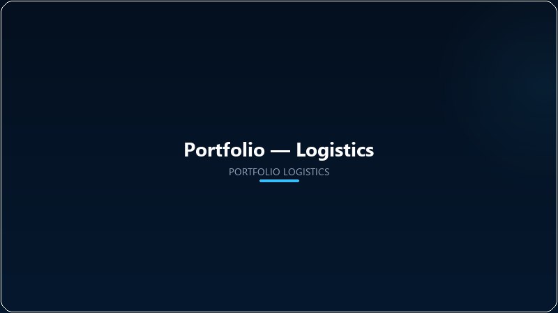 Logistics — freight containers and maritime supply chain